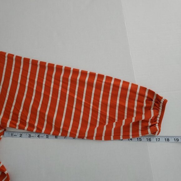 Chico's Size 16 Striped Peek-a-boo Peasant Top - Picture 5 of 10